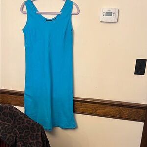 Liz Claiborne Sleeveless Turquoise Midi Dress
